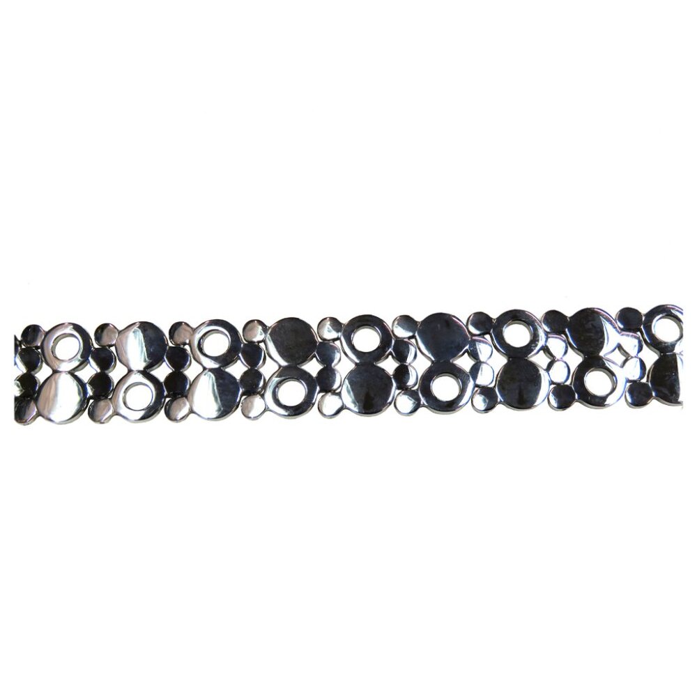 Inox Women's Polished Stainless Steel Bracelet with Open and Solid Circles